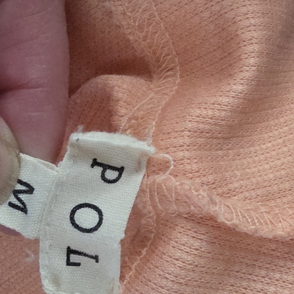 POL Soft Peach Knit Fabric Zip Jacket Medium Fits Like XL - Picture 5 of 6